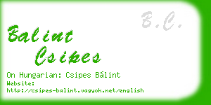 balint csipes business card